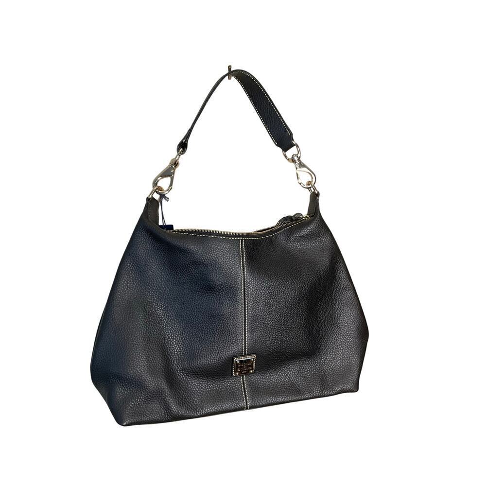Dooney & Bourke Pebbleโ Grain Leather Juliette Hobo Bag Zipper Lined Black NWT